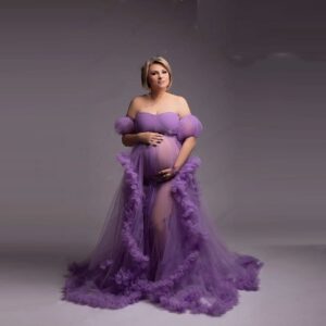 Lavender See Thru Maternity Dresses