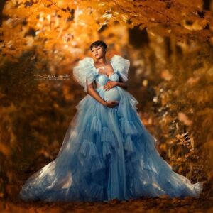 Elegant V Neck Floor Length Maternity Gowns