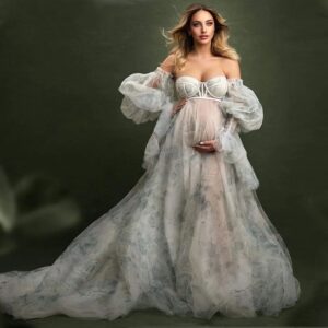 Fashion Floral Printing Maternity Dresses