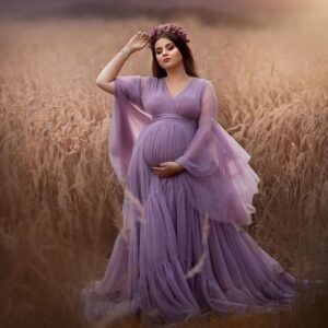Lavender Tulle Maternity Dress