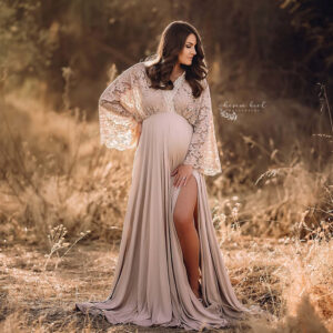 Lace Boho Maternity Photography Long Dress