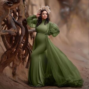 Hunter Green Mermaid Maternity Dress