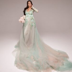 Long Sleeve Maternity Photoshoot Gown