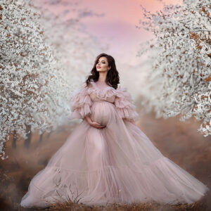 Fluffy A Line Maternity Gowns