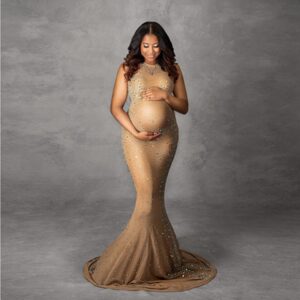 Luxury Crystals Mermaid Maternity Dresses