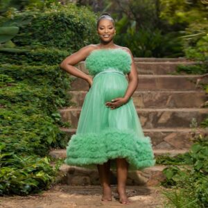 Elegnat Strapless Tulle Maternity Dresses