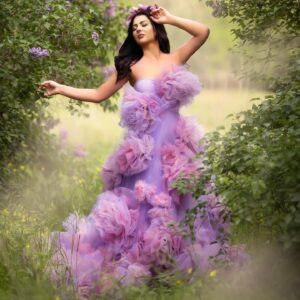 Hand Made Flower  Maternity Dressing  Gowns