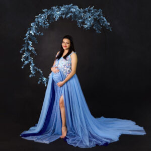 Luxury Blue Tulle Maternity Dresses