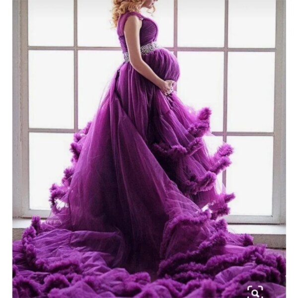 Maternity Gown Lace Maxi Dresses - Image 3